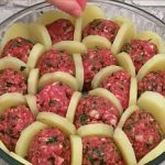 Boulettes de viande et pommes de terre gratinées au four