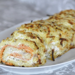 Gâteau roulé de pomme de terre au saumon fumé