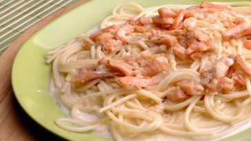 Spaghettis carbonara au saumon fumé WW