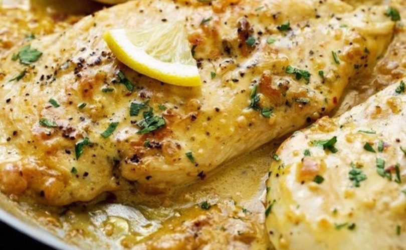 Casserole de poulet crémeux ail et citron