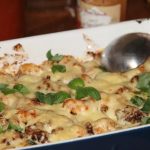 Gratin de gnocchis frais, champignons de paris et coulis de tomates