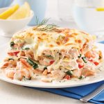 Lasagne au saumon et crevettes