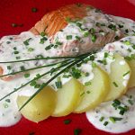 Pavé de Saumon à la crème de ciboulette