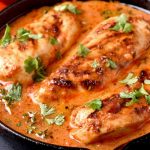 Poulet sauce à la crème et tomates