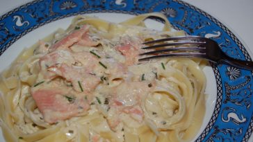 Tagliatelles à la crème et au saumon fumé