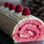 Bûche au mascarpone chocolat blanc et framboises