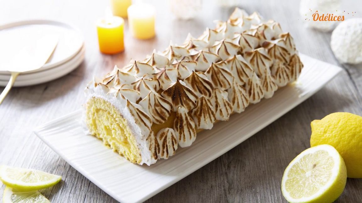 Bûche de Noël façon tarte citron meringuée