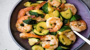 Crevettes et légumes a la poêlé
