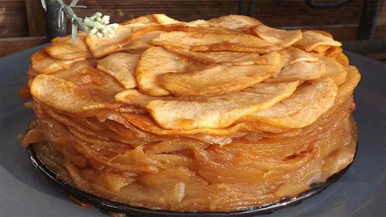 Gateau confit aux pommes,sans farine,sans oeufs, sans gras