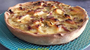 Quiche aux poireaux, bacon et à la vache qui rit