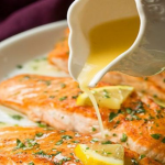 Saumon au beurre à l’ail et citron