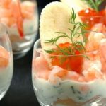 Les verrines au saumon et aux crevettes