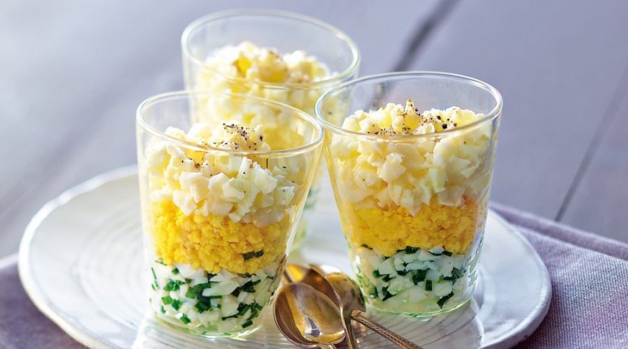 Oeufs mimosa en verrine idéale pour Noël