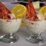 Verrine crevette sauce cocktail et concombre