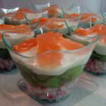 Verrines fraicheur avocat surimi et saumon