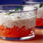 Verrines saumon fumé crème et ciboulette