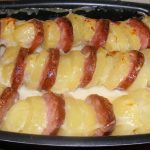 Gratin de pommes de terres à la saucisse morteau et à la cancoillotte