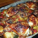 Poulet aux pomme de terre ...tomates et citrons confits
