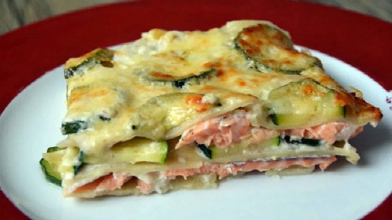 Lasagnes aux courgettes et au saumon