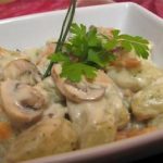 Gnocchis au saumon et aux champignons