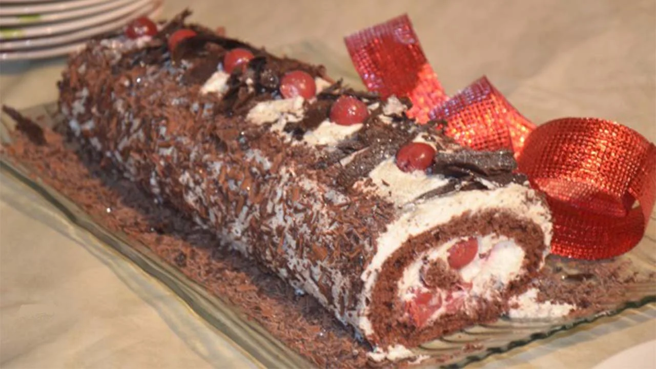 Bûche de noel façon forêt noire