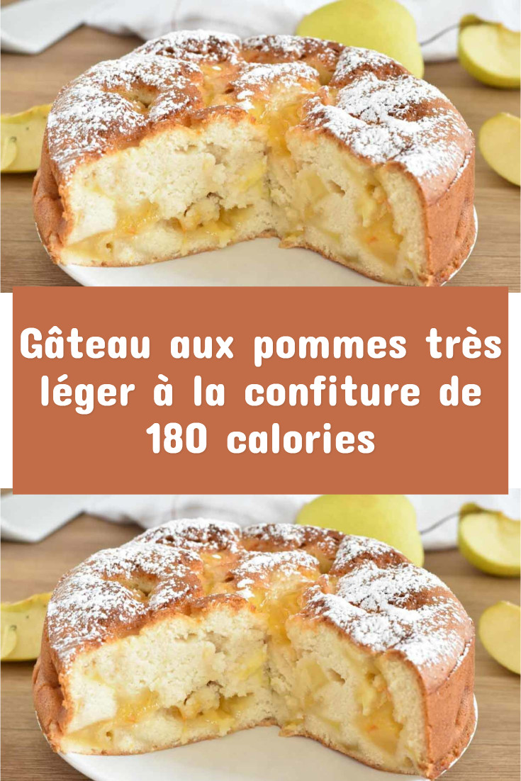 Gâteau aux pommes léger à la confiture de 180 calories