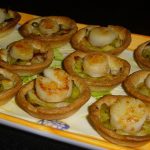 Mini-tartelettes Fondue de poireaux Noix de St Jacques