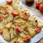 Pommes de terre aux tomates cerise gratinées
