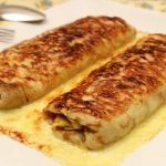 Ficelle Picarde: crêpe garnie de jambon et champignons