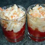 Verrine de tomates et râpé de surimi- mayonnaise