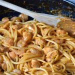 Spaghetti crémeuse au saumon et crevettes