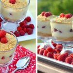 Verrines aux framboises et crème pâtissière