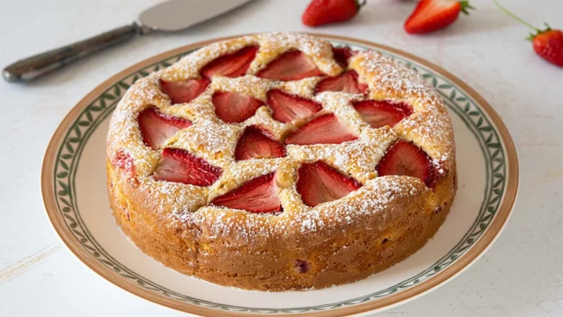 Gâteau aux fraises et citron authentique et délicieux