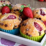 Muffins aux fraises et pépites de chocolat