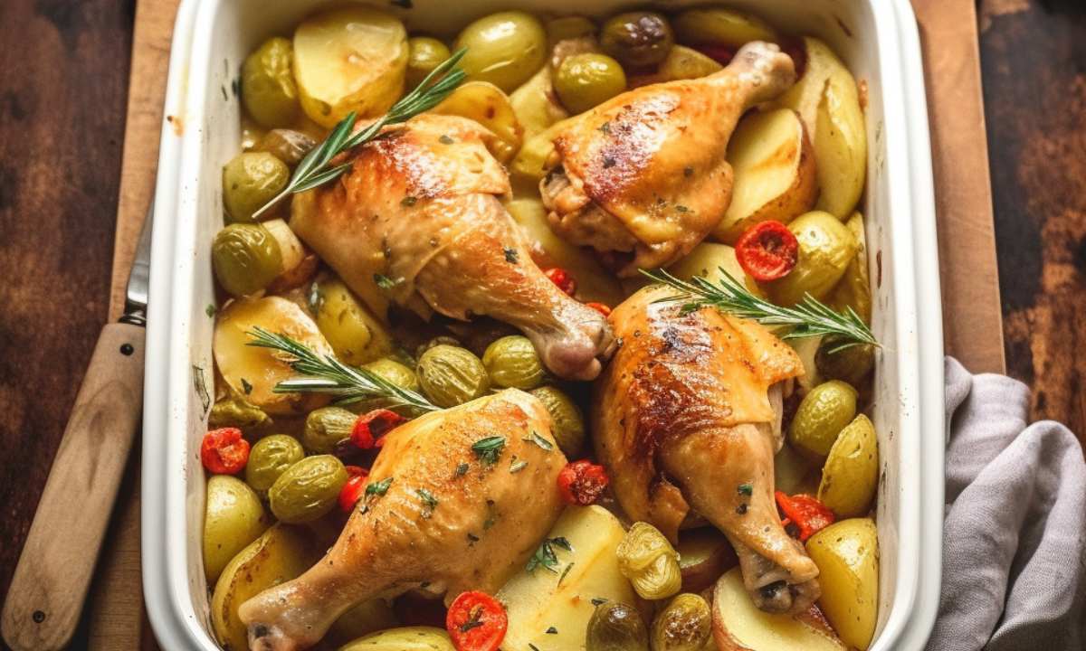 Poulet à l’italienne et pommes de terre au four