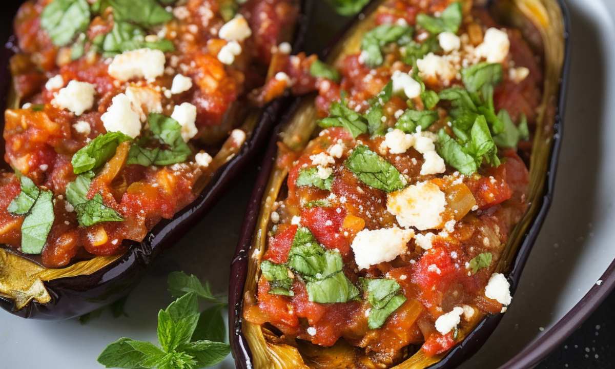 AUBERGINES FARCIES À LA CRÉTOISE