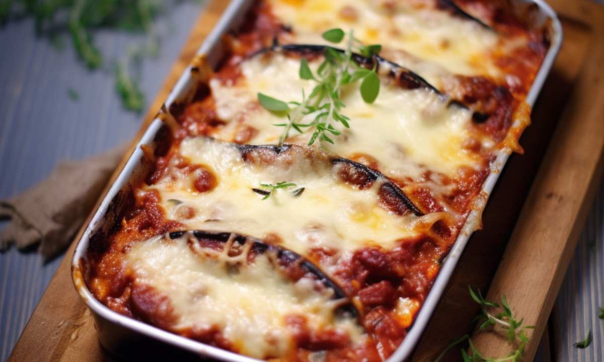 Gratin D’aubergines Au Parmesan Et À La Mozzarella