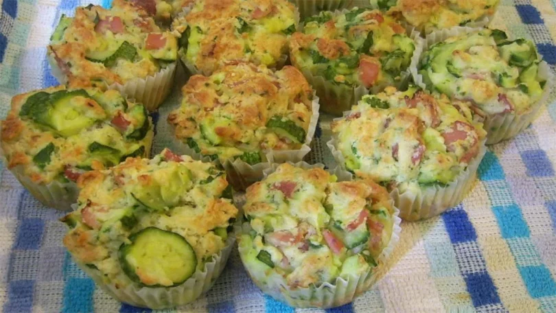 Muffins aux courgettes et jambon